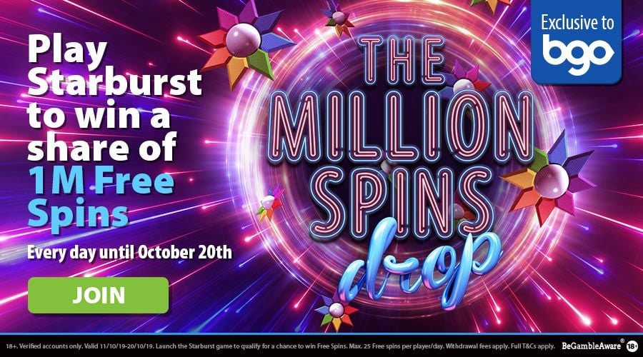 Million spins drop promotion image