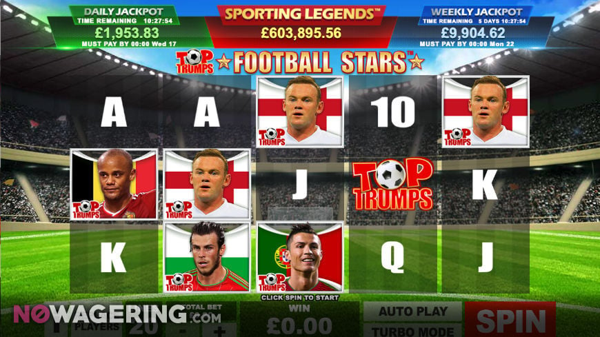 A screenshot of Top Trumps Football Stars: Sporting Legends