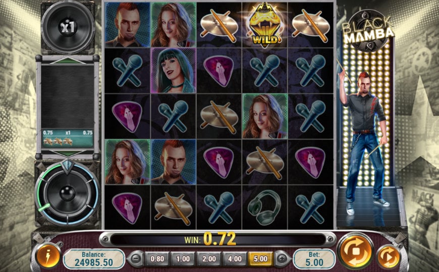 A screenshot of Black Mamba slot gameplay