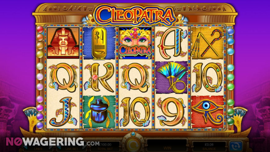Screenshot of Cleopatra slot gameplay