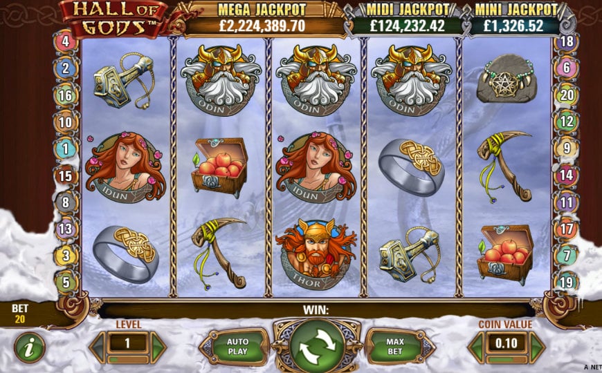 Gameplay of Hall of Gods slot