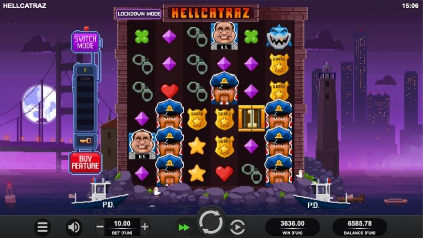 Gameplay screenshot of Hellcatraz slot