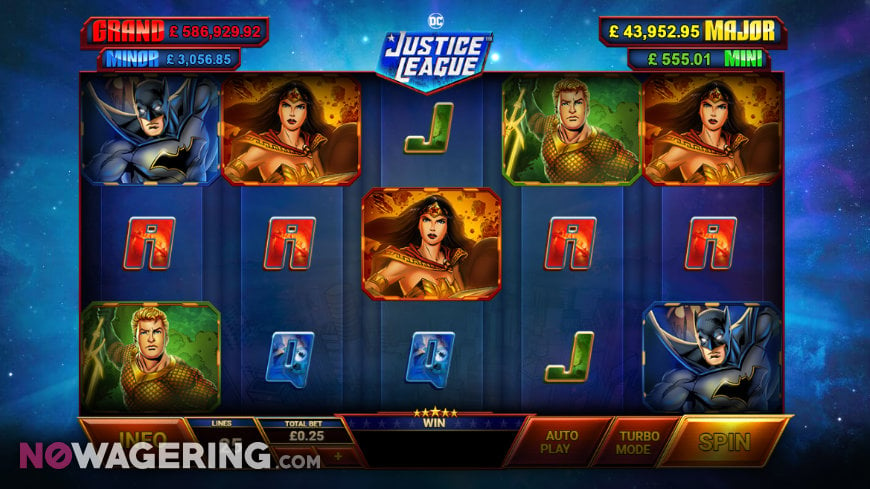 Justice League slot gameplay