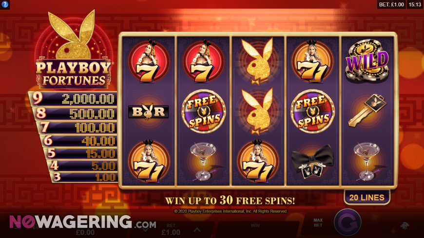 Playboy Fortunes slot gameplay