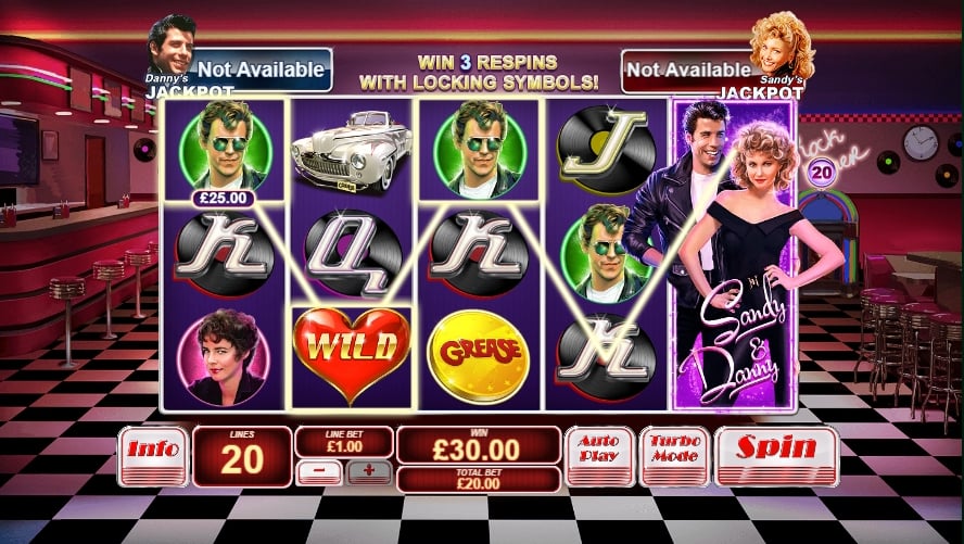 A screenshot of Greese slot gameplay