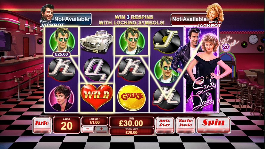 A screenshot of Greese slot gameplay