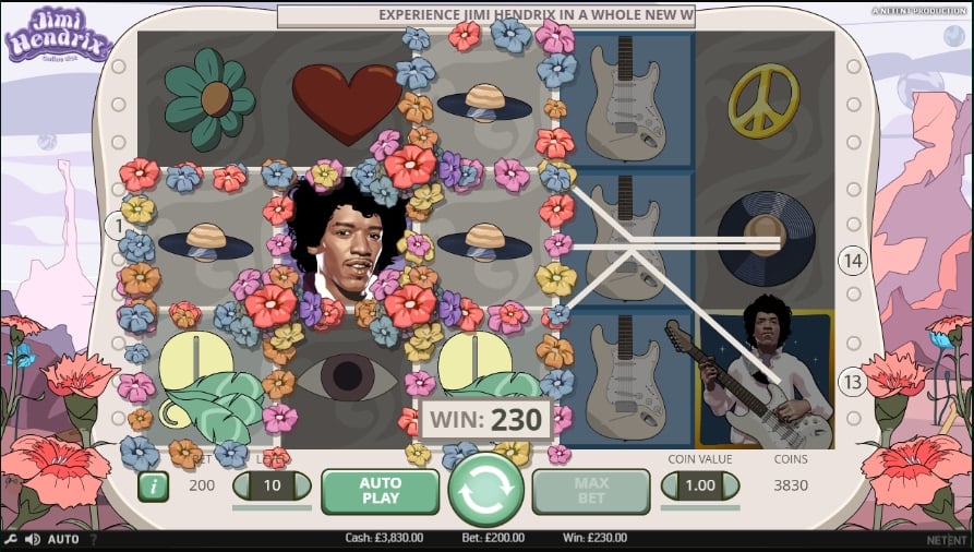 Jimi Hendrix slot gameplay