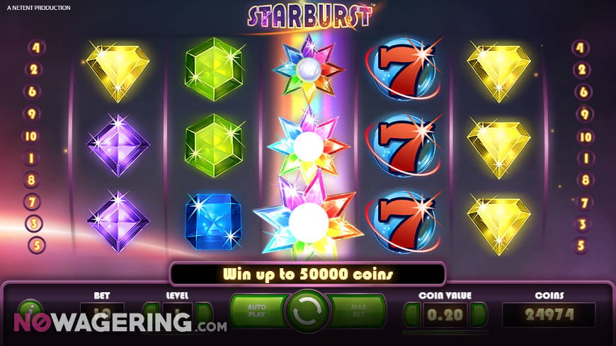 A screenshot of Starburst gameplay