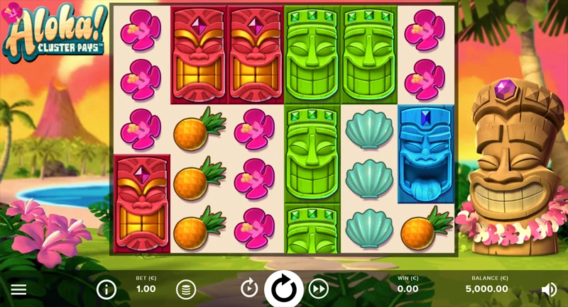 A screenshot of Aloha Cluster Pays gameplay