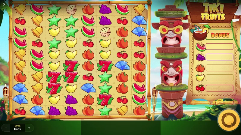 A screenshot of Tiki Fruits gameplay