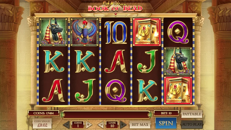 A screenshot of Book of Dead gameplay
