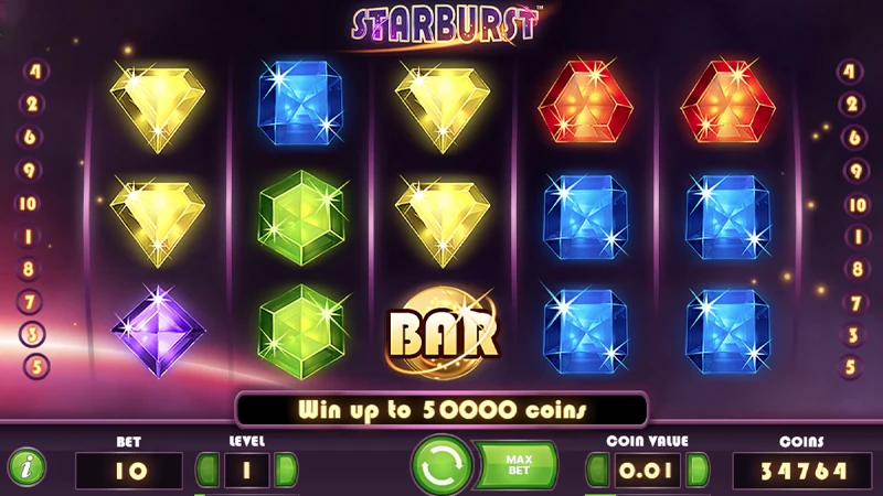 A screenshot of Starburst gameplay