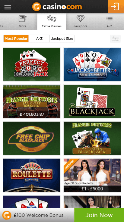Casino.com Mobile Screenshot 7
