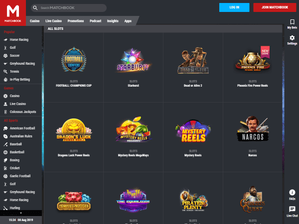 Matchbook Casino Desktop Screenshot 3