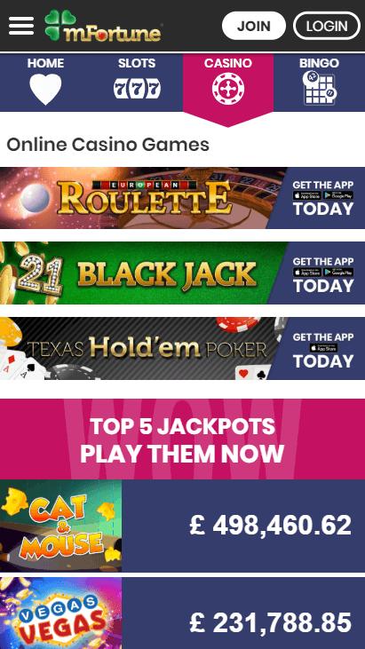 mFortune Mobile Casino