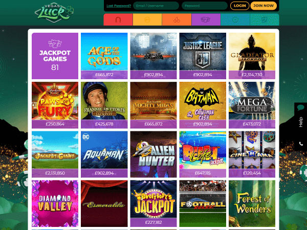 Vegas Luck Desktop - Jackpots
