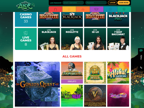 Vegas Luck Desktop - Live Casino