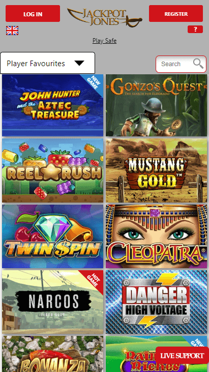 Jackpot Jones Mobile Popular Games