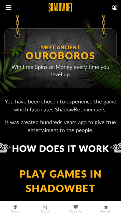 Shadowbet Casino Mobile Ouroboros