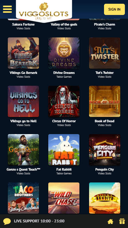 Viggoslots Mobile - Homepage 3