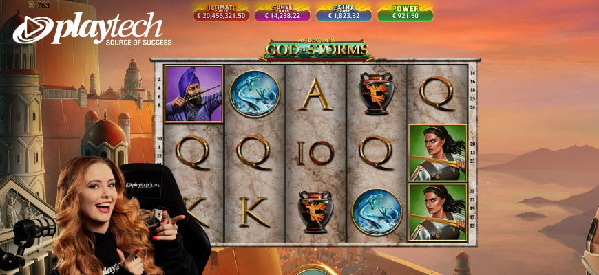 Playtech launches God of Storms Community Live Slot - Banner