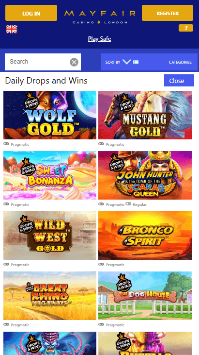 Mayfair Mobile Casino - Daily Drops
