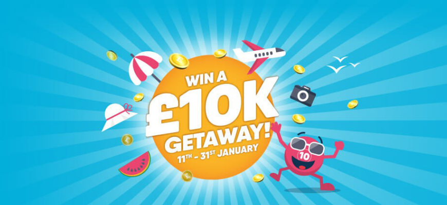 Win a luxury £10K getaway with no wagering casino Buzz Bingo - Banner