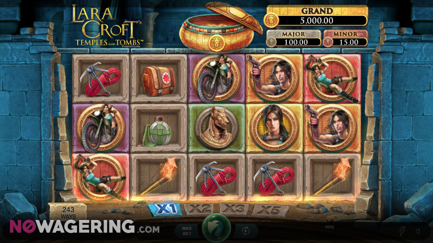 Lara Croft Temples and Tombs Online Slot by Triple Edge Studios Screenshot 1