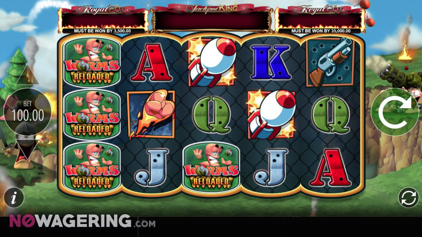 Worms Reloaded Online Slot by Blueprint Gaming Screenshot 1