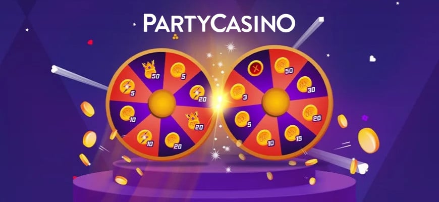 Win up to 100 free spins daily on Party Casinos Free Spins Wheel Hero