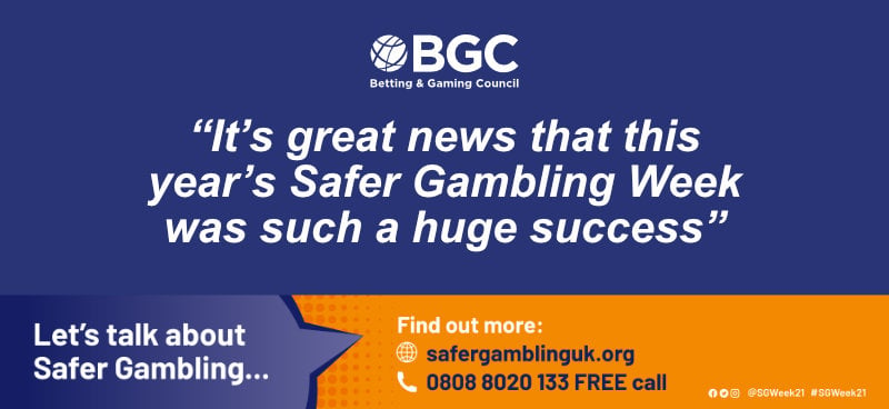BGC: "Safer Gambling Week was such a huge success" - Banner