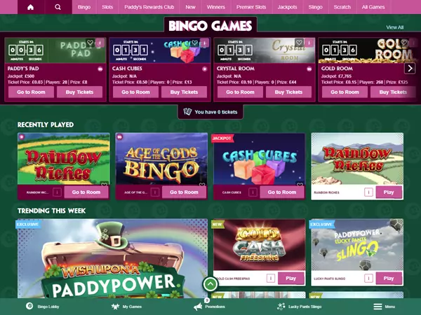 Paddy Power Bingo Desktop Screenshot 1