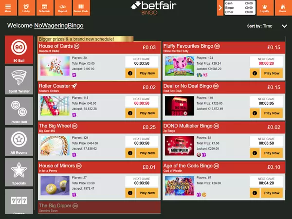 Betfair Bingo Desktop Screenshot 3