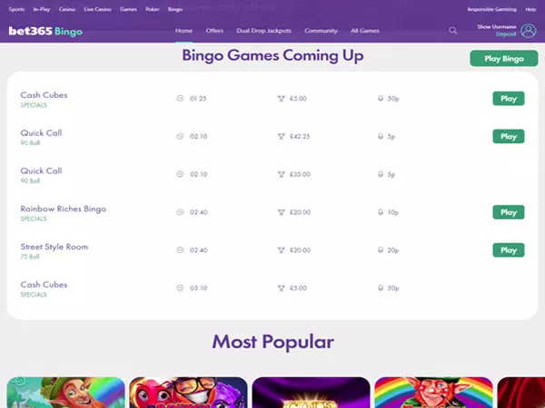Bet365 Bingo Desktop Screenshot 1