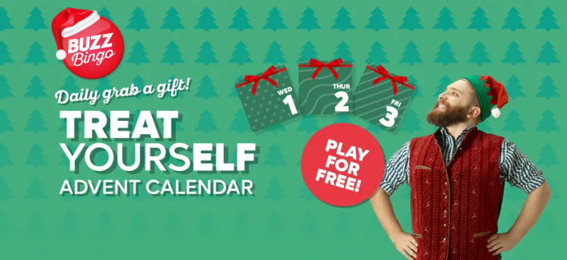 Win free festive treats every day with Buzz Bingo's Advent Calendar - Banner