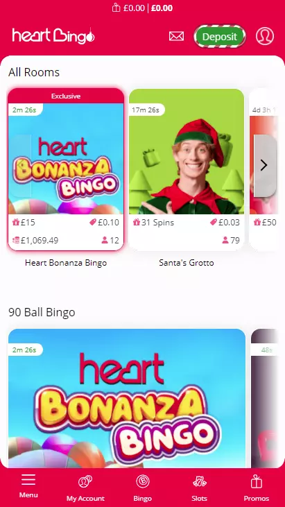 Heart Bingo Mobile Screenshot 2