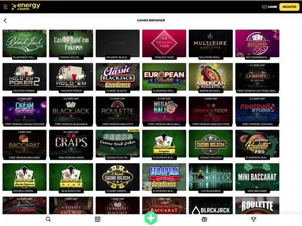 Energy Casino Desktop Screenshot 5