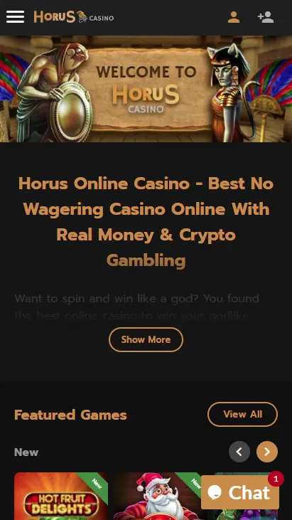 Horus Casino Mobile Screenshot 1