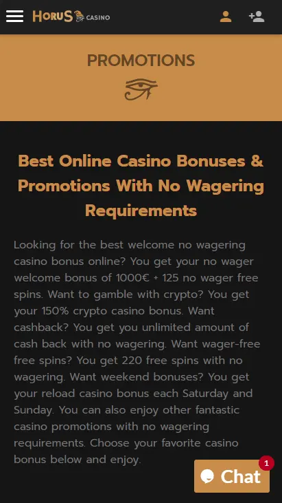 Horus Casino Mobile Screenshot 3