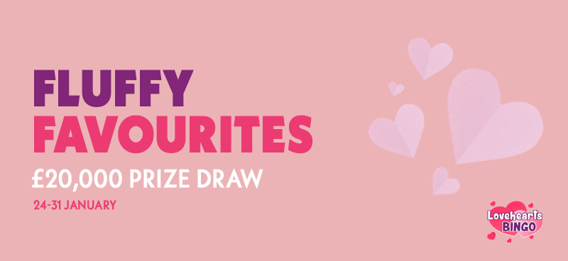 Win a share of £20K in Lovehearts Bingo's Prize Draw - Banner