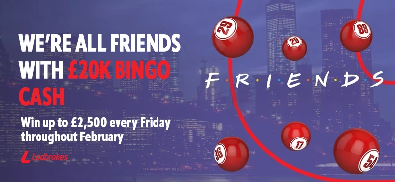 Win a share of 20k with Ladbrokes Bingo's 20K Friends Fridays - Banner