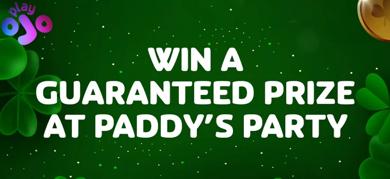 Everyone is guaranteed a prize on PlayOJO's Paddy's Party - Banner