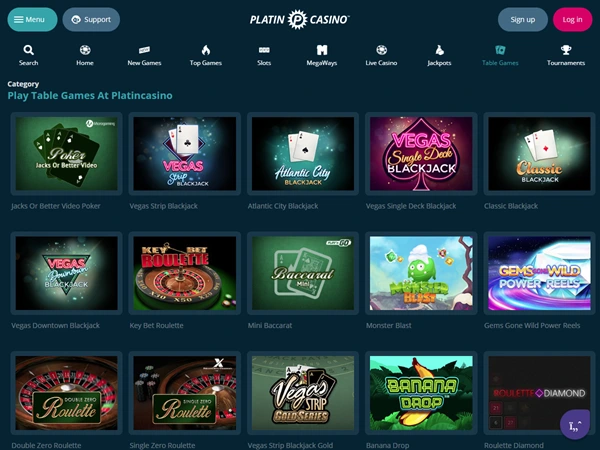 Platin Casino Desktop Screenshot 4