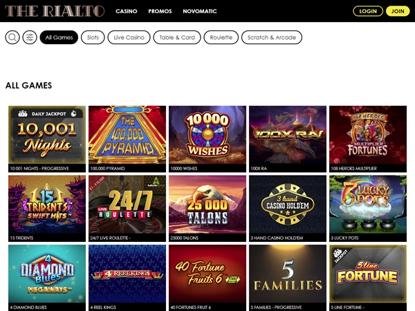 Rialto Casino Desktop Screenshot 1