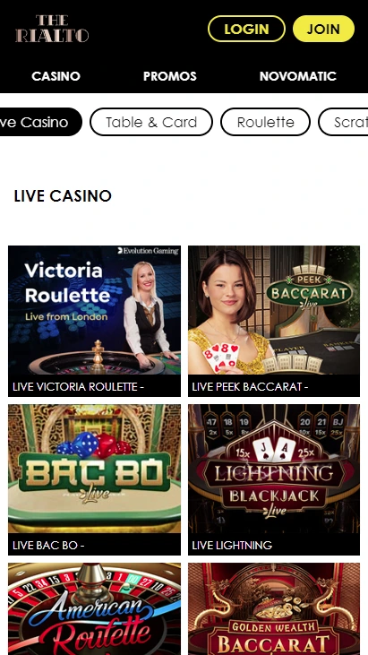 Rialto Casino Mobile Screenshot 3