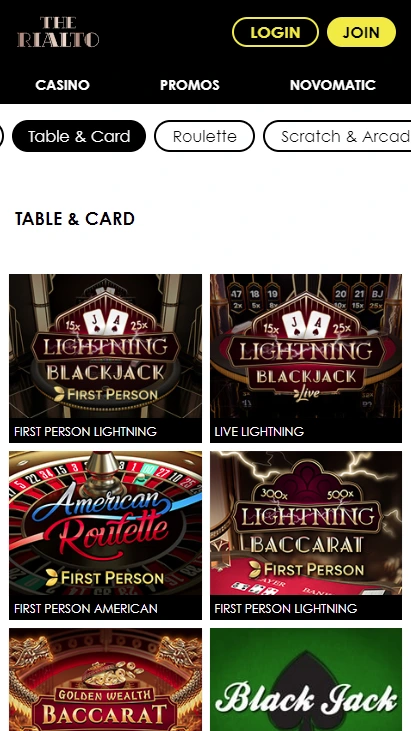 Rialto Casino Mobile Screenshot 4