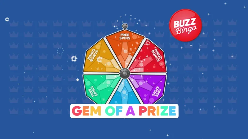 Win a guaranteed prize with Buzz Bingo's Crown Jewel Wheel Spinner - Banner