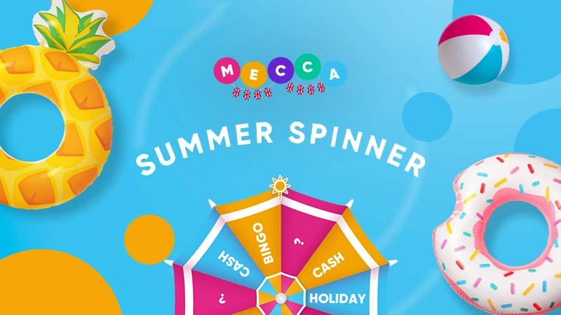 Win cash prizes and even a holiday on Mecca Bingo's Summer Spinner - Banner