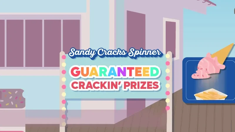 Win guaranteed prizes on Buzz Bingo's Sandy Cracks Reels - Banner