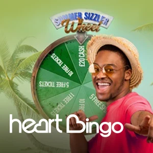 Win free spins and bingo tickets with Heart Bingo's Summer Sizzler Wheel - Thumbnail